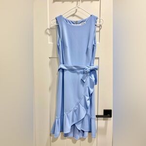 Calvin Klein Faux-Wrap light blue Dress